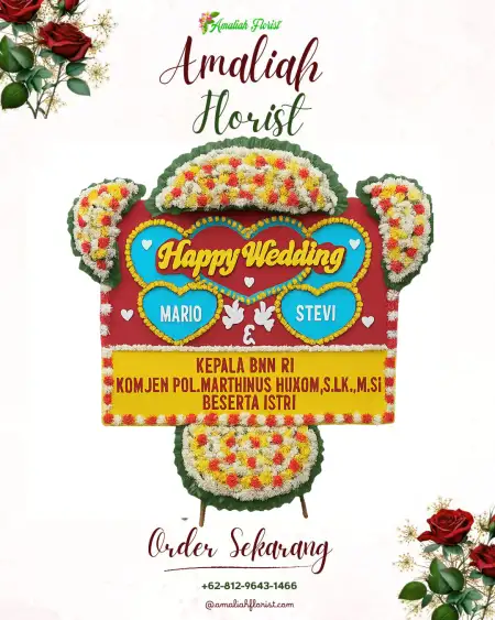 Papan Bunga Pernikahan Air Kuning